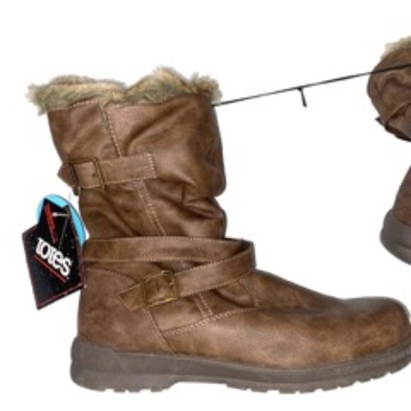 Totes 2A20-307-4A Women's Waterproof Winter Rain Snow Boot Brown Size 10 - Picture 4 of 4